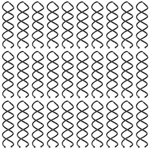 30-Piece Spiral Hair Pins, Twist Corkscrew Spin Pins with Non-Scratch Rounded Clips for Women's Hair Styling DIY (Black)