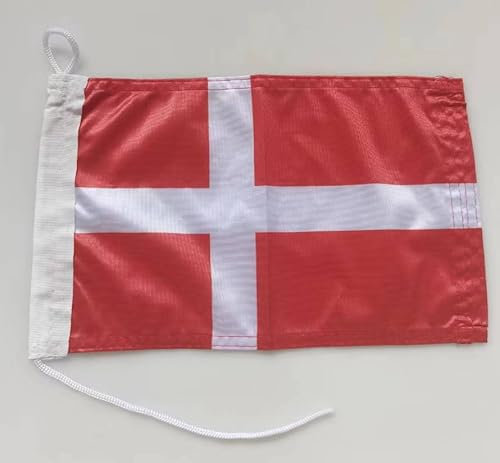 Dänemark-Bootsflagge 20 x 30 cm. Stoffgewicht – bedruckt, robust mit Strick und Schlaufe nautisch Flagge von, 20 x 30 cm (Dänemark)