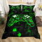 Homewish Game Housse de Couette Fille 220x240 cm avec 2 Taies d'oreiller, Parure de Lit Enfant Garcon Gaming Sets de Housses de Couettes Gamer Néon Couvre Lit Carré Géométrique, Noir et Vert