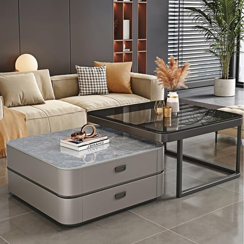 Couchtisch Aus Holz für Das Wohnzimmer, Couchtisch Im Landhausstil mit Stauraum, Moderner Akzenttisch Aus Holz für Die Mitte Des Sofas, Beistelltisch für Das Homeoffice Oder Das Wohnzimmer(White+brown