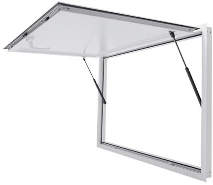 Knwigoe Concession Window for Food Truck 48x32 '' Food Truck Window Aluminum Alloy Concession Stand Service Window with Awning Door Trailer Food Truck for Sale