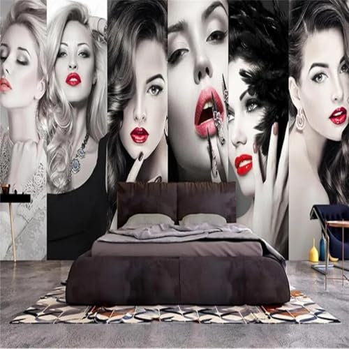 YYZOVBNN Mode Friseursalon Schönheitssalon 3D-Fototapete Tattoo Kosmetikgeschäft Industriedekoration Tapete moderne Wandkunst Dekoration Poster