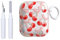 Reownest for Airpods 2nd/1st Generation with Cleaner Kit, Cute Cherry Bowknot Pattern Aesthetic Design Shockproof Keychain Cover Soft Headphone Cases for Airpods 2 &1 -Red