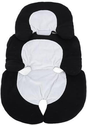 Babyschale-Einsatz, Hohles 3D-Universal-Autositz-Kopf-Körper-Stützkissen für Neugeborene, Umkehrbare und Verstellbare Baby-Kopfstütze für Kinderwagen, Schaukel (Schwarz-Weiss