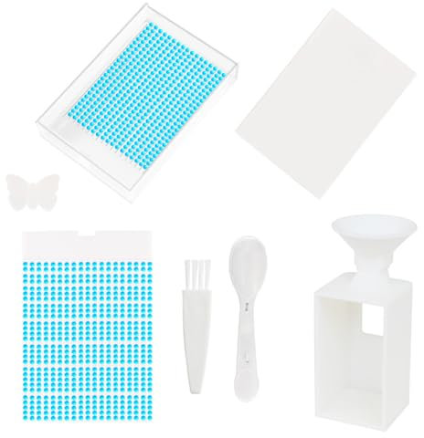 Fiorky Boîte de rangement pour plaques de forage, kit d'outils d'accessoires avec forets de peinture diamant, entonnoir, plateau de tri de perles, accessoires et outils de peinture diamant