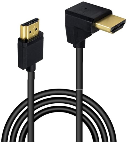 TECHZOCO Cable HDMI 4K 270 grados 2.0, Cable hdmi alta velocidad, 4K Ultra HD 2160p (30 Hz), Cable contactos dorados, Compatible PC, PS4, PS5, Xbox, Smart TV, Negro, 2 Metros