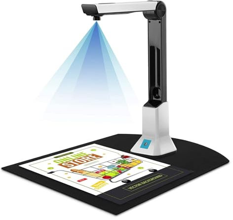 Scanner per libri con fotocamera per documenti Scanner for fotocamera for documenti for insegnanti Scanner for libri portatile, scanner fotografico professionale HD da 8 MP in formato A4 for file Vers