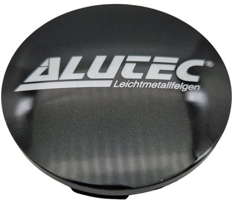 1X Alutec Nabendeckel 60mm Graphit (N23) Logo Silber (ALG) - Original Felgendeckel/Nabenkappe/Hubcap