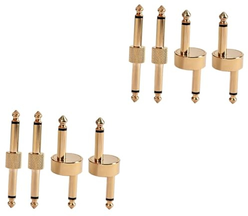 BESPORTBLE 4er Set Gitarre Effektpedal Koppler - Goldene Verbindungsbuchsen Für Effekte - Ideal Für Musiker Und Studioanwendungen Robust Und Langlebig Perfekter Sound Ohne Signalverlust