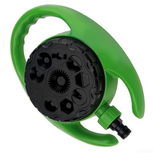 Besttoolifes Aspersor giratorio de 79 m²: aspersor de pulverización de superficie pequeña (ø 10 m), para jardines pequeños: 8 patrones de pulverización