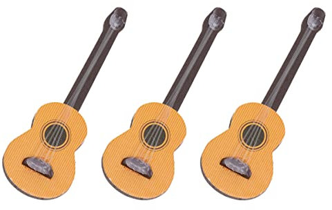 Toyvian Mini Chitarra in Legno 3Pcs per Decorazione Giocattoli per e Ufficio Dimensioni Compatte per Ridotto