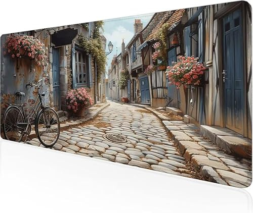 Mouse Pad Alley Gaming Mouse Pad Bike Large Desk Mat 600x400x3mm,Work From Home Essentials Non-Slip Rubber Base Special Textured Water-Resistant Surface Wear-Resistant For Office PC,Laptop Y1-360