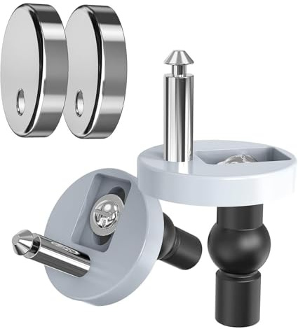 DOETYD 2 Pack Universal Toilet seat Fittings, Quick Release Hinge fixings for WC Toilets, Suitable for Blind Holes, Easy Installation, Durable and Adjustable, Toilet seat Soft Close (White)