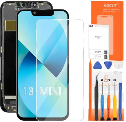 Bildschirm Ersatz für iPhone 13 Mini LCD Display für iPhone 13 Mini A2481 A2626 A2629 A2630 A2628 5,4 Zoll LCD Bildschirm Digitizer 3D Touch Screen Assembly mit Reparatur, Schwarz, Incell