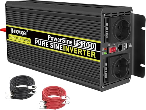 NOVOPAL 3000W/6000W Inversor 12V 220V Onda Pura Convertidor