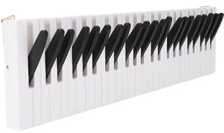LUCKDANO Piano Key Design Wood Wall Mounted Coat Rack Hook - Sturdy & Elegant Coat Hanger for Home, 39x11cm