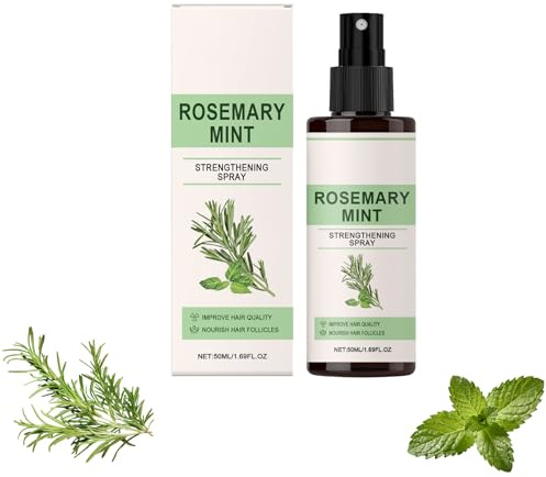 Rosemary Hair Spray Organic, Rosemary Water Spray for Dry and Damage Repair Hair, with Natural Rosemary & Mint Oil for Strong Hair Roots, Leave In Conditioner für Damen Herren (1pc, 50ml)