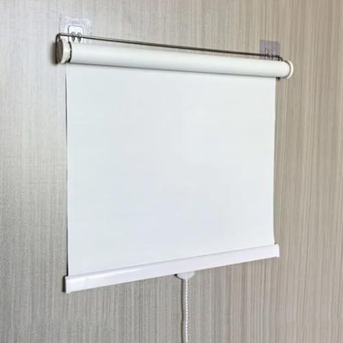 Sh000ad Verdunkelungsrollo,ohne Bohren Springrollos,Einziehbare Rollos,mit Klebehaken,wasserdichte Isolierte Jalousien,für Badezimmer,Büro,Einfache Montage,Breite x Höhe (35cm x 200cm,White)