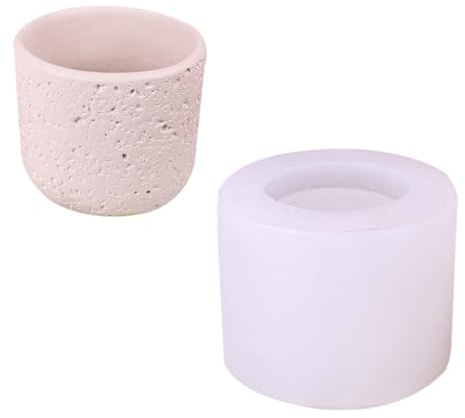 Limtula Moldes de silicona para tarros de hormigón para taza de cemento, macetas de suculentas, moldes de silicona para soporte de hormigón de resina epoxi
