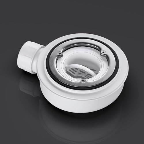 Mai & Mai Shower Drain Cover 90mm – Shower Tray Waste Trap Replacement with Hair Catcher, 40mm Outlet, Fast Flow 60L/Min, Plughole Cover Insert AL006