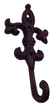 Crispe home & garden Rustikaler Gaderobenhaken aus Gusseisen mit Einer verspielten Lilie B verziert, Innen- und Außenbereich