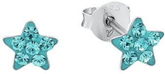 amor Ohrstecker für Mädchen, Sterling Silber 925, Kristallglas Stern
