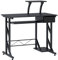 HOMCOM Bureau Informatique Table d'Ordinateur avec Rangement Multifonctionnel Bureau Noir en Bois 90 x 50 x 100 cm