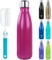 Bogi 17 Ounce Travel Mug Double-Walled Drinks Bottle Stainless Steel Water Bottle for Outdoor Sports Hiking Camping Cycling Office and Everyday Use, Cold For 12 Hours & 24 Hot + 1 Brush Gift, hot pink