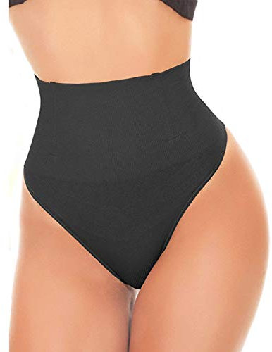 SEXYWG Women Waist Cincher Girdle Tummy Control Thong Panty Slimmer Body Shaper Black