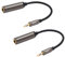 VCE 2 Pack Gold Plated 3.5mm Male to 6.35mm Female Audio Jack Adapter 20cm