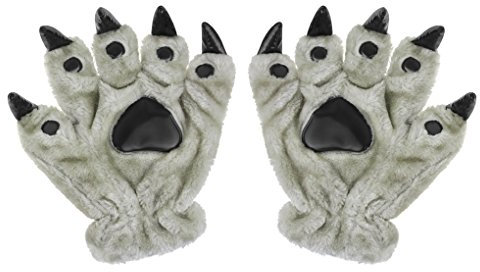 AfinderDE Kinder Fingerhandschuhe Tiertatzen Handschuhe Winterhandschuhe Warme Plüsch Tierpfote Gloves Cartoon Party Spielzeug Kostüm Handschuhe Weihnachtageschenk