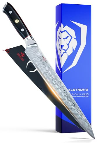 DALSTRONG Couteau De Tranchage Sujihiki - 10.5 - The Tokugawa - Série Shogun - Damas - Acier Super Japonais AUS-10V - Poignée G10 Noir - Traitement Sous Vide - Avec Gaine