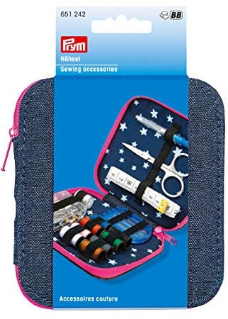 Prym 651242 Jeans pink Nähset Denim Reißverschluss Rosa, Schere aus Edelstahl, Einheitsgröße