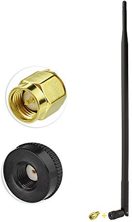 Superbat 900MHz 3G 4G Antenne 9Dbi Externe Omni Rubber Duck Antenne mit RP-SMA Stecker + RP-SMA Buchse zu SMA Stecker Adapter für Router Sicherheit Kamera Gateway Modem etc.