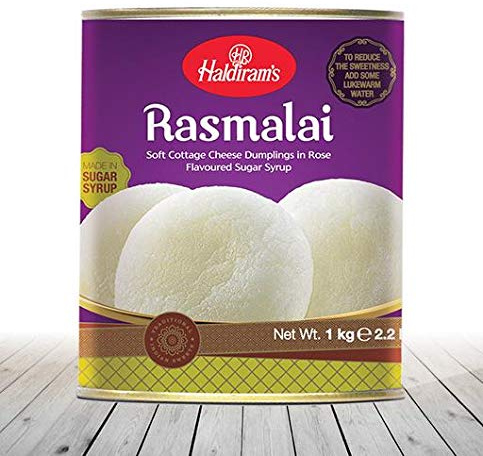 Haldiram's Rasmalai Indian Sweets-1kg- Tin