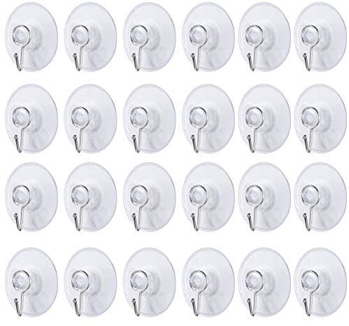 24 Pièces Crochet à ventouse Transparent pour serviette de douche de cuisine de salle de bain Loofah manteau de sac de clé de bureau, crochets de serviette en PP fixés sur toute surface lisse