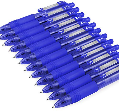 Zebra Z-Grip Smooth Mini-Kugelschreiber, einziehbar, 1,0 mm, Blau, 12 Stück