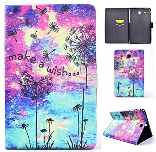 Case for Samsung Galaxy Tab E 9.6 SM-T560 T561, Beautiful PU Leather Flip Double Magnet Wallet Stand Card Slots Case Cover (ML-1)