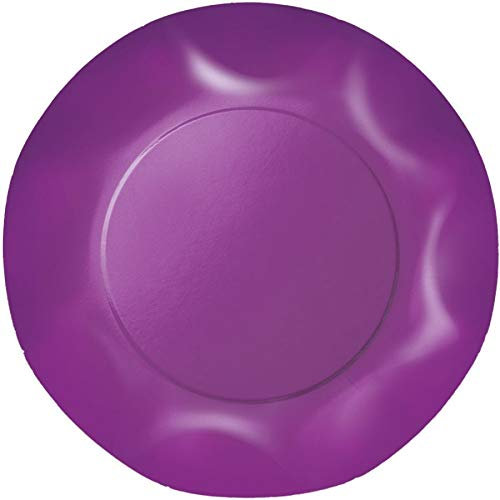 Zeus Party Piatti Piani Carta Plastificata Tinta Unita con Bordi Ondulati 25cm (Viola)