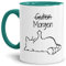 Tasse mit Spruch - Nö-Katze Guten Morgen - lustige Tasse für die Arbeit/Bürotasse/freche Tasse mit Katze/Geschenkidee lustig - Innen & Henkel Türkis