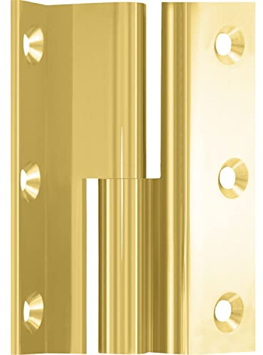 Möbelband Kröpfung D, Zylinderkopf links, 50x33 mm, Messing poliert