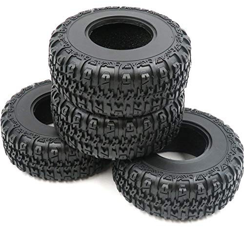 hobbysoul 4pcs 1/10 RC 2.2/3.0inch Short Course SC Tires Tyres Height 118mm/4.64inch with Foam Insert