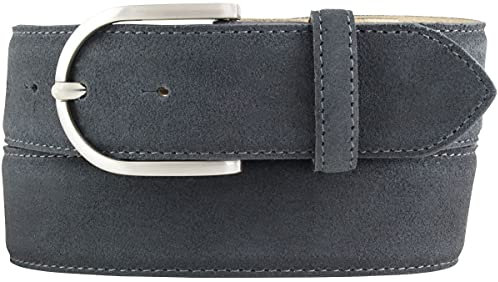 BELTINGER Damen-Gürtel aus Veloursleder 4 cm | Velour-Gürtel für Damen 40mm | Wildleder-Gürtel 4cm mit runder Gürtelschnalle | Anthrazit 90cm