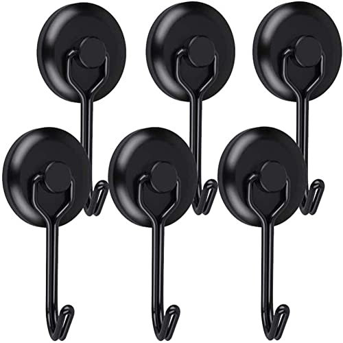 YADODO Crochet Aimanté Puissant 14 kg 20D Crochet Magnetique Frigo Noir Néodyme Pivotants Aimant Crochet Magnétique Crochets Aimantés Magnétiques pour Cuisine Torchon Tableau 6pcs