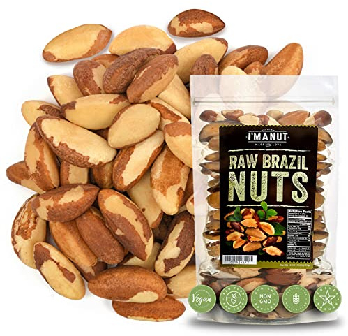 Premium Wild Harvested Raw Brazil Nuts, 1 lb (16oz) – High Selenium, Batch Tested Peanut & Gluten Free, Non-GMO, Kosher, Resealable Bag
