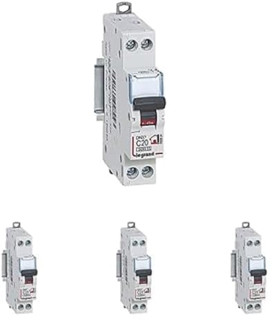 Legrand - Disjoncteur Phase + Neutre - 20A - bornes à vis - 1 module, Paquet de 4