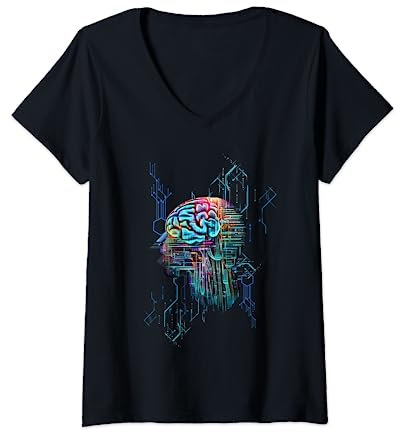 Sci-Fi PC Tees CPU Platine Science Geeks T-Shirt mit V-Ausschnitt