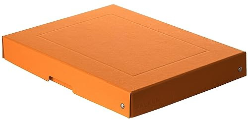 Original Falken 5er Pack PureBox Pastell. Made in Germany. 40 mm hoch DIN A4 orange. Aufbewahrungsbox mit Deckel aus stabilem Karton Vegan Geschenkbox Transportbox Schachtel Allzweckbox