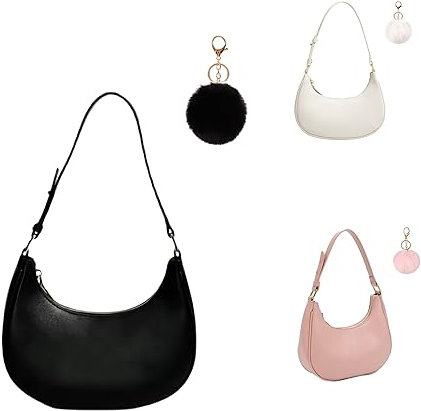 Handtaschen Damen Klein Umhängetasche Leder Tasche Tote Bag, 90er Jahre Umhängetasche Damen, y2k Fashion Clutch Henkeltasche Damen Klein Tragetasche für Frauen (Schwarz)