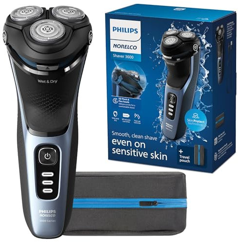 Philips Norelco Shaver 3600, Rechargeable Wet & Dry Electric Shaver with Pop-Up Trimmer and Storage Pouch, S3243/91